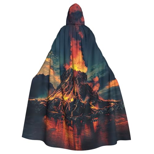 DUWAA Hexenumhang mit Vulkandruck, Umhang mit Kapuze, Halloween-Kapuzenumhang, Zauberer-Robe, Cosplay-Kostüm für Herren DUWAA Hexenumhang mit Vulkandruck, Umhang mit Kapuze, Halloween-Kapuzenumhang, Zauberer-Robe, Cosplay-Kostüm für Herren von DUWAA