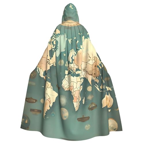DUWAA Hexenumhang mit Weltkarte, Retro-Druck, Umhang mit Kapuze, Halloween-Kapuzenumhang, Zauberer-Robe, Herren, Cosplay-Kostüm DUWAA Hexenumhang mit Weltkarte, Retro-Druck, Umhang mit Kapuze, Halloween-Kapuzenumhang, Zauberer-Robe, Herren, Cosplay-Kostüm von DUWAA