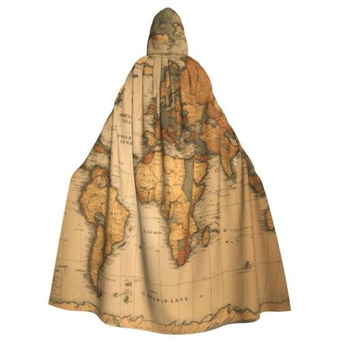 DUWAA Hexenumhang mit Weltkarten-Druck, Umhang mit Kapuze, Halloween-Kapuzenumhang, Zauberer-Robe, Herren, Cosplay-Kostüm DUWAA Hexenumhang mit Weltkarten-Druck, Umhang mit Kapuze, Halloween-Kapuzenumhang, Zauberer-Robe, Herren, Cosplay-Kostüm von DUWAA