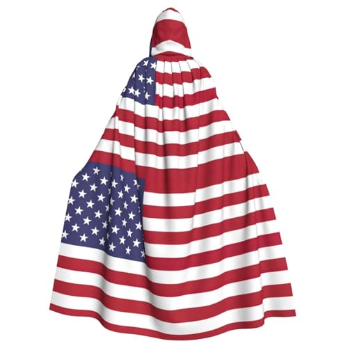 DUWAA Hexenumhang mit amerikanischer Flagge, Umhang mit Kapuze, Halloween-Kapuzenumhang, Zauberer-Robe, Cosplay-Kostüm für Herren DUWAA Hexenumhang mit amerikanischer Flagge, Umhang mit Kapuze, Halloween-Kapuzenumhang, Zauberer-Robe, Cosplay-Kostüm für Herren von DUWAA