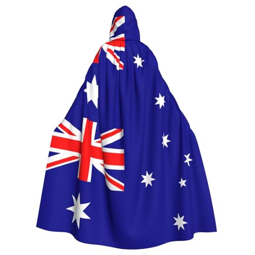 DUWAA Hexenumhang mit australischer Flagge, Umhang mit Kapuze, Halloween-Kapuzenumhang, Zauberer-Robe, Cosplay-Kostüm für Herren DUWAA Hexenumhang mit australischer Flagge, Umhang mit Kapuze, Halloween-Kapuzenumhang, Zauberer-Robe, Cosplay-Kostüm für Herren von DUWAA