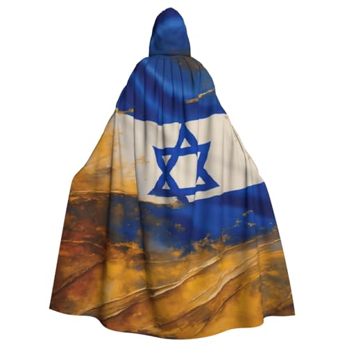 DUWAA Hexenumhang mit israelischer Flagge, Umhang mit Kapuze, Halloween-Kapuzenumhang, Zauberer-Robe, Cosplay-Kostüm für Herren DUWAA Hexenumhang mit israelischer Flagge, Umhang mit Kapuze, Halloween-Kapuzenumhang, Zauberer-Robe, Cosplay-Kostüm für Herren von DUWAA