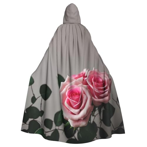 DUWAA Hexenumhang mit rosa Rosen, Umhang mit Kapuze, Halloween-Kapuzenumhang, Zauberer-Robe, Herren, Cosplay-Kostüm DUWAA Hexenumhang mit rosa Rosen, Umhang mit Kapuze, Halloween-Kapuzenumhang, Zauberer-Robe, Herren, Cosplay-Kostüm von DUWAA