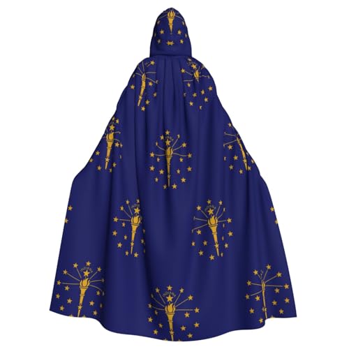 DUWAA Indiana State Flag Print 150 cm Karneval Umhang Unisex Erwachsene Kapuzenumhang für Halloween Hexe Vampir Zauberer Cosplay DUWAA Indiana State Flag Print 150 cm Karneval Umhang Unisex Erwachsene Kapuzenumhang für Halloween Hexe Vampir Zauberer Cosplay von DUWAA