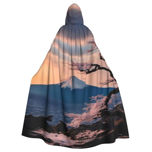 DUWAA Japanischer Berg Fuji-Landschafts-Druck, 150 cm, Karnevals-Umhang, Unisex, Erwachsene, Kapuzenumhang für Halloween, Hexe, Vampir, Zauberer, Cosplay DUWAA Japanischer Berg Fuji-Landschafts-Druck, 150 cm, Karnevals-Umhang, Unisex, Erwachsene, Kapuzenumhang für Halloween, Hexe, Vampir, Zauberer, Cosplay von DUWAA