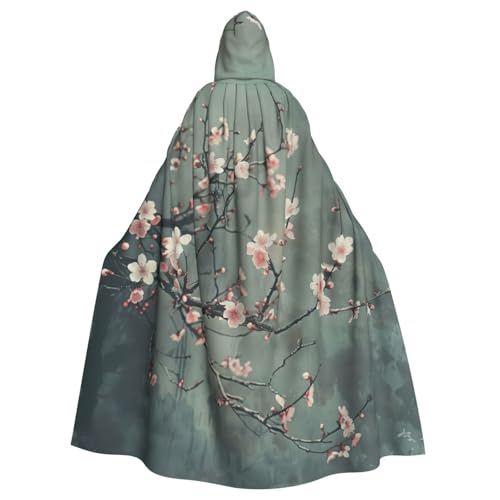 DUWAA Japanischer Kirschblumen-Druck, 149,9 cm, Karnevals-Umhang, Unisex, Erwachsene, Kapuzenumhang für Halloween, Hexe, Vampir, Zauberer, Cosplay DUWAA Japanischer Kirschblumen-Druck, 149,9 cm, Karnevals-Umhang, Unisex, Erwachsene, Kapuzenumhang für Halloween, Hexe, Vampir, Zauberer, Cosplay von DUWAA