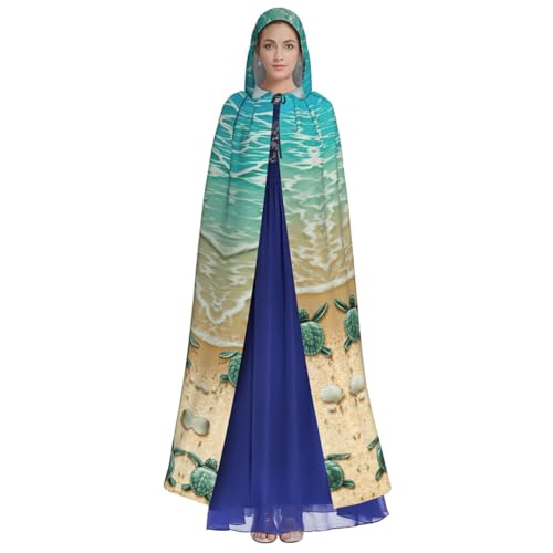 DUWAA Kapuzenumhang mit Schildkröten-Seestern-Druck, für Erwachsene, volle Länge, Unisex, für Herren und Damen, für Halloween, Cosplay DUWAA Kapuzenumhang mit Schildkröten-Seestern-Druck, für Erwachsene, volle Länge, Unisex, für Herren und Damen, für Halloween, Cosplay von DUWAA