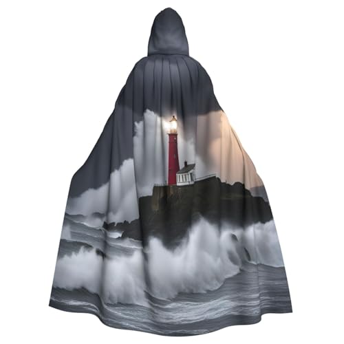 DUWAA Karnevals-Umhang mit Leuchtturm im Sturm, Unisex, Erwachsene, Kapuzenumhang für Halloween, Hexe, Vampir, Zauberer, Cosplay DUWAA Karnevals-Umhang mit Leuchtturm im Sturm, Unisex, Erwachsene, Kapuzenumhang für Halloween, Hexe, Vampir, Zauberer, Cosplay von DUWAA