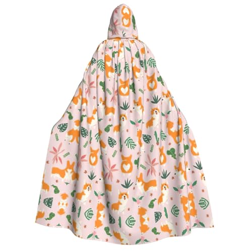 DUWAA Kleiner Corgi-Umhang mit Kapuze, Unisex, mittelalterlicher Umhang, Zauberer-Robe, Renaissance-Umhang, Halloween-Kostüm, Cosplay von DUWAA