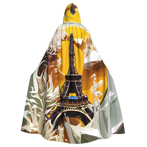 DUWAA Pariser Eiffelturm-Druck, 150 cm, Karnevals-Umhang, Unisex, Erwachsene, Kapuzenumhang für Halloween, Hexe, Vampir, Zauberer, Cosplay DUWAA Pariser Eiffelturm-Druck, 150 cm, Karnevals-Umhang, Unisex, Erwachsene, Kapuzenumhang für Halloween, Hexe, Vampir, Zauberer, Cosplay von DUWAA