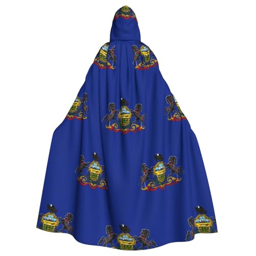 DUWAA Pennsylvania Hexenumhang mit Staatsflagge, Umhang mit Kapuze, Halloween-Kapuzenumhang, Zauberer-Robe, Cosplay-Kostüm für Herren DUWAA Pennsylvania Hexenumhang mit Staatsflagge, Umhang mit Kapuze, Halloween-Kapuzenumhang, Zauberer-Robe, Cosplay-Kostüm für Herren von DUWAA