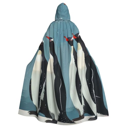 DUWAA Pinguin-Druck, 150 cm, Karnevals-Umhang, Unisex, Erwachsene, Kapuzenumhang für Halloween, Hexe, Vampir, Zauberer, Cosplay DUWAA Pinguin-Druck, 150 cm, Karnevals-Umhang, Unisex, Erwachsene, Kapuzenumhang für Halloween, Hexe, Vampir, Zauberer, Cosplay von DUWAA