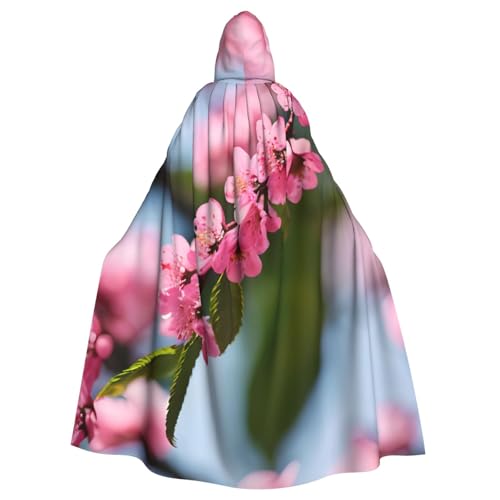 DUWAA Rosafarbener Kirschblüten-Umhang, 150 cm, Unisex, für Erwachsene, Kapuzenumhang für Halloween, Hexe, Vampir, Zauberer, Cosplay DUWAA Rosafarbener Kirschblüten-Umhang, 150 cm, Unisex, für Erwachsene, Kapuzenumhang für Halloween, Hexe, Vampir, Zauberer, Cosplay von DUWAA