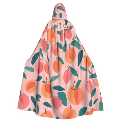 DUWAA Rosafarbener Pfirsichmuster, nahtloser Musterdruck, 149,9 cm, Karnevals-Umhang, Unisex, Erwachsene, Kapuzenumhang für Halloween, Hexe, Vampir, Zauberer, Cosplay DUWAA Rosafarbener Pfirsichmuster, nahtloser Musterdruck, 149,9 cm, Karnevals-Umhang, Unisex, Erwachsene, Kapuzenumhang für Halloween, Hexe, Vampir, Zauberer, Cosplay von DUWAA