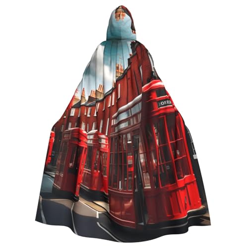 DUWAA Roter Londoner Hexenumhang, Umhang mit Kapuze, Halloween-Umhang, Zauberer-Robe, Cosplay-Kostüm DUWAA Roter Londoner Hexenumhang, Umhang mit Kapuze, Halloween-Umhang, Zauberer-Robe, Cosplay-Kostüm von DUWAA