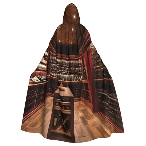DUWAA Rotweinkeller-Druck, Hexenumhang, Umhang mit Kapuze, Halloween-Kapuzenumhang, Zauberer-Robe, Herren, Cosplay-Kostüm DUWAA Rotweinkeller-Druck, Hexenumhang, Umhang mit Kapuze, Halloween-Kapuzenumhang, Zauberer-Robe, Herren, Cosplay-Kostüm von DUWAA