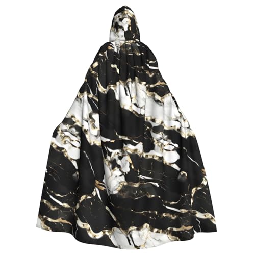 DUWAA Schwarzer und weißer Marmor-Textur-Druck, 150 cm, Karnevals-Umhang, Unisex, Erwachsene, Kapuzenumhang für Halloween, Hexe, Vampir, Zauberer, Cosplay DUWAA Schwarzer und weißer Marmor-Textur-Druck, 150 cm, Karnevals-Umhang, Unisex, Erwachsene, Kapuzenumhang für Halloween, Hexe, Vampir, Zauberer, Cosplay von DUWAA
