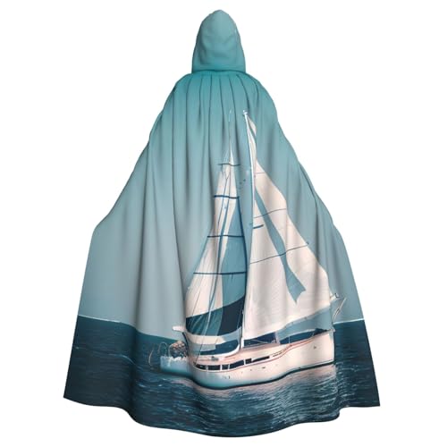DUWAA Segelbootschiff-Landschafts-Druck, 150 cm, Karnevals-Umhang, Unisex, Erwachsene, Kapuzenumhang für Halloween, Hexe, Vampir, Zauberer, Cosplay DUWAA Segelbootschiff-Landschafts-Druck, 150 cm, Karnevals-Umhang, Unisex, Erwachsene, Kapuzenumhang für Halloween, Hexe, Vampir, Zauberer, Cosplay von DUWAA