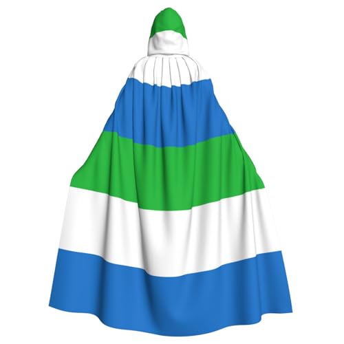 DUWAA Sierra Leone Hexenumhang mit Flagge, Umhang mit Kapuze, Halloween-Kapuzenumhang, Zauberer-Robe, Herren, Cosplay-Kostüm DUWAA Sierra Leone Hexenumhang mit Flagge, Umhang mit Kapuze, Halloween-Kapuzenumhang, Zauberer-Robe, Herren, Cosplay-Kostüm von DUWAA