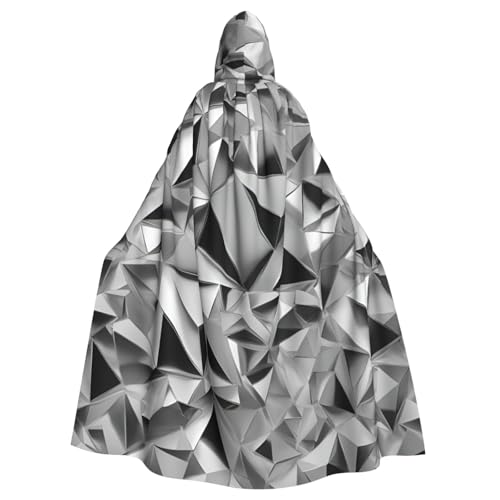 DUWAA Silberfarbener geometrischer Figuren-Druck, 150 cm, Karnevals-Umhang, Unisex, Erwachsene, Kapuzenumhang für Halloween, Hexe, Vampir, Zauberer, Cosplay DUWAA Silberfarbener geometrischer Figuren-Druck, 150 cm, Karnevals-Umhang, Unisex, Erwachsene, Kapuzenumhang für Halloween, Hexe, Vampir, Zauberer, Cosplay von DUWAA
