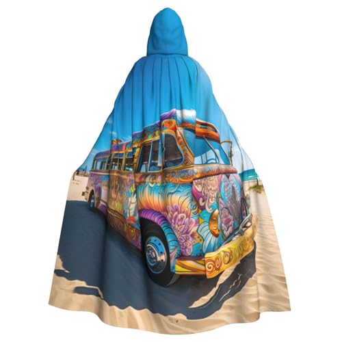 DUWAA Strandbus-Aufdruck, 150 cm, Karnevals-Umhang, Unisex, Erwachsene, Kapuzenumhang für Halloween, Hexe, Vampir, Zauberer, Cosplay DUWAA Strandbus-Aufdruck, 150 cm, Karnevals-Umhang, Unisex, Erwachsene, Kapuzenumhang für Halloween, Hexe, Vampir, Zauberer, Cosplay von DUWAA