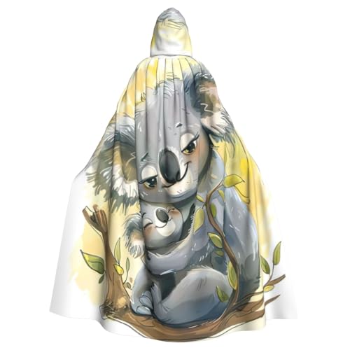 DUWAA Süßer Koala-Mama- und Baby-Druck, 149,9 cm, Karnevals-Umhang, Unisex, Erwachsene, Kapuzenumhang für Halloween, Hexe, Vampir, Zauberer, Cosplay DUWAA Süßer Koala-Mama- und Baby-Druck, 149,9 cm, Karnevals-Umhang, Unisex, Erwachsene, Kapuzenumhang für Halloween, Hexe, Vampir, Zauberer, Cosplay von DUWAA