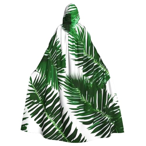 DUWAA Süßer grüner Palmenblätter, 1 Druck, Erwachsenen-Halloween-Kapuzenumhang, volle Länge, Unisex, Umhang für Männer und Frauen, für Halloween, Cosplay DUWAA Süßer grüner Palmenblätter, 1 Druck, Erwachsenen-Halloween-Kapuzenumhang, volle Länge, Unisex, Umhang für Männer und Frauen, für Halloween, Cosplay von DUWAA