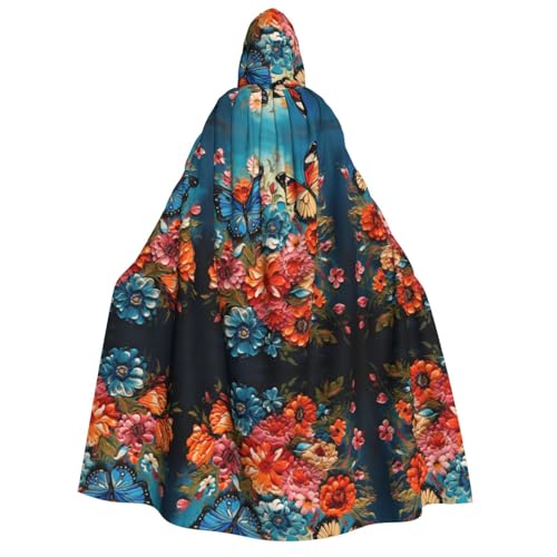 DUWAA Umhang mit Blumen und Schmetterlingen und Kapuze, Unisex, mittelalterlicher Umhang, Zauberer-Robe, Renaissance-Umhang, Halloween-Kostüm, Cosplay DUWAA Umhang mit Blumen und Schmetterlingen und Kapuze, Unisex, mittelalterlicher Umhang, Zauberer-Robe, Renaissance-Umhang, Halloween-Kostüm, Cosplay von DUWAA