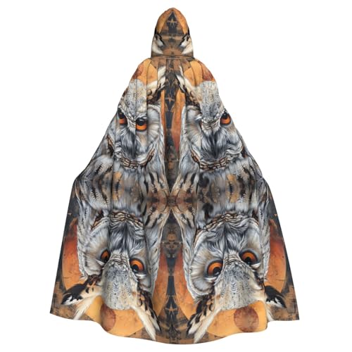 DUWAA Umhang mit Eulen-Motiv, 150 cm, Unisex, für Erwachsene, Kapuzenumhang für Halloween, Hexe, Vampir, Zauberer, Cosplay DUWAA Umhang mit Eulen-Motiv, 150 cm, Unisex, für Erwachsene, Kapuzenumhang für Halloween, Hexe, Vampir, Zauberer, Cosplay von DUWAA