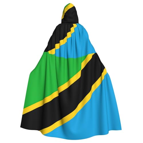 DUWAA Umhang mit Tansania-Flagge, 149,9 cm, Unisex, Erwachsene, Kapuzenumhang für Halloween, Hexe, Vampir, Zauberer, Cosplay DUWAA Umhang mit Tansania-Flagge, 149,9 cm, Unisex, Erwachsene, Kapuzenumhang für Halloween, Hexe, Vampir, Zauberer, Cosplay von DUWAA