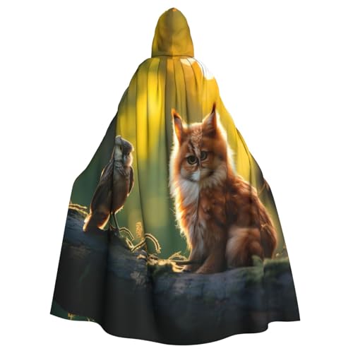 DUWAA Umhang mit Vogelfuchs-Aufdruck, 150 cm, Unisex, Erwachsene, Kapuzenumhang für Halloween, Hexe, Vampir, Zauberer, Cosplay DUWAA Umhang mit Vogelfuchs-Aufdruck, 150 cm, Unisex, Erwachsene, Kapuzenumhang für Halloween, Hexe, Vampir, Zauberer, Cosplay von DUWAA