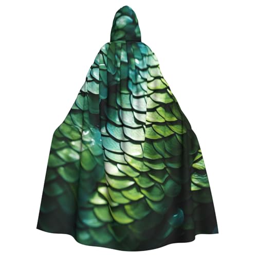 DUWAA Umhang mit grünem Fischdruck, 150 cm, Unisex, Erwachsene, Kapuzenumhang für Halloween, Hexe, Vampir, Zauberer, Cosplay DUWAA Umhang mit grünem Fischdruck, 150 cm, Unisex, Erwachsene, Kapuzenumhang für Halloween, Hexe, Vampir, Zauberer, Cosplay von DUWAA