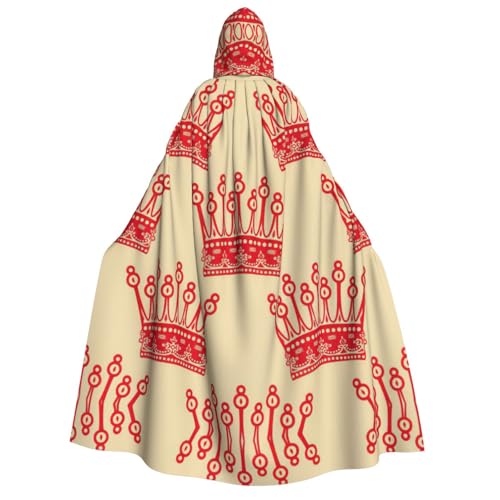 DUWAA Umhang mit roter Krone und Kapuze, Unisex, mittelalterlicher Umhang, Zauberer-Robe, Renaissance-Umhang, Halloween-Kostüm, Cosplay DUWAA Umhang mit roter Krone und Kapuze, Unisex, mittelalterlicher Umhang, Zauberer-Robe, Renaissance-Umhang, Halloween-Kostüm, Cosplay von DUWAA