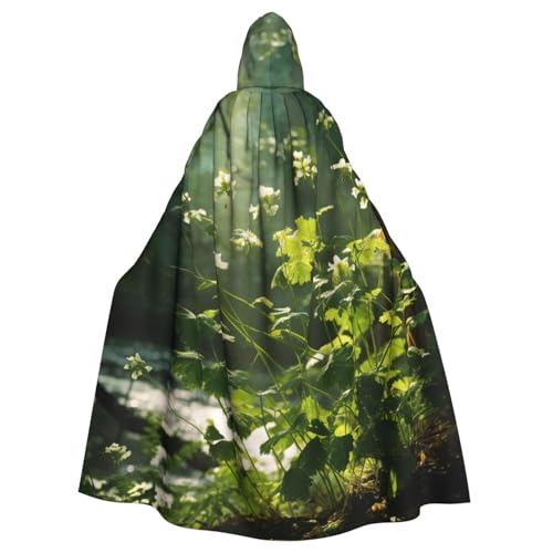 DUWAA Umhang mit wilden Blumen, Vögeln, Blättern, Zweigen, Druck, 150 cm, Unisex, Erwachsene, Kapuzenumhang für Halloween, Hexe, Vampir, Zauberer, Cosplay DUWAA Umhang mit wilden Blumen, Vögeln, Blättern, Zweigen, Druck, 150 cm, Unisex, Erwachsene, Kapuzenumhang für Halloween, Hexe, Vampir, Zauberer, Cosplay von DUWAA