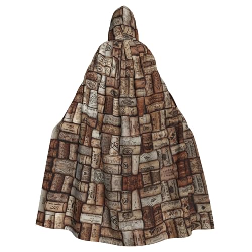 DUWAA Weinkorkdruck Erwachsene Halloween Kapuzenumhang volle Länge Unisex Umhang für Männer Frauen für Halloween Cosplay DUWAA Weinkorkdruck Erwachsene Halloween Kapuzenumhang volle Länge Unisex Umhang für Männer Frauen für Halloween Cosplay von DUWAA