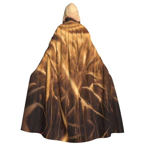 DUWAA Weizenfelddruck Erwachsenen-Halloween-Kapuzenumhang, volle Länge, Unisex, Umhang für Männer und Frauen, für Halloween, Cosplay DUWAA Weizenfelddruck Erwachsenen-Halloween-Kapuzenumhang, volle Länge, Unisex, Umhang für Männer und Frauen, für Halloween, Cosplay von DUWAA