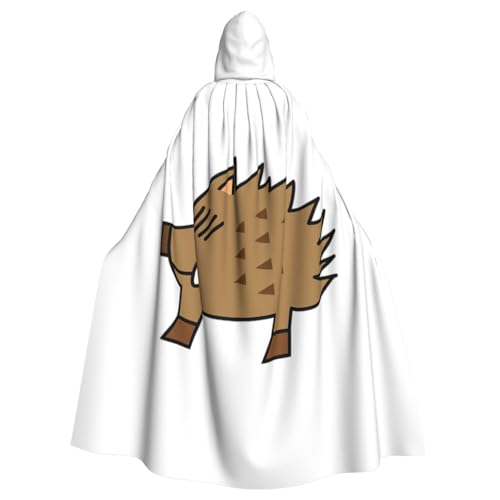 DUWAA Wilder Wildschwein-Animationsdruck, Erwachsenen-Halloween-Kapuzenumhang, volle Länge, Unisex, Umhang für Männer und Frauen, für Halloween, Cosplay DUWAA Wilder Wildschwein-Animationsdruck, Erwachsenen-Halloween-Kapuzenumhang, volle Länge, Unisex, Umhang für Männer und Frauen, für Halloween, Cosplay von DUWAA