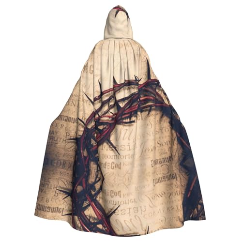 Dornenkronen-Aufdruck, Erwachsenen-Kapuzenumhang, Halloween-Robe, Kapuzenumhang, Hexen-Zauberer, Cosplay-Kostüme für Männer und Frauen Dornenkronen-Aufdruck, Erwachsenen-Kapuzenumhang, Halloween-Robe, Kapuzenumhang, Hexen-Zauberer, Cosplay-Kostüme für Männer und Frauen von DUWAA