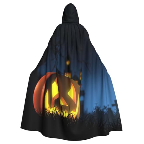 Halloween-Kürbis-Druck, Erwachsenen-Kapuzenumhang, Halloween-Bademantel, Hexen-Zauberer, Cosplay-Kostüme für Männer und Frauen Halloween-Kürbis-Druck, Erwachsenen-Kapuzenumhang, Halloween-Bademantel, Hexen-Zauberer, Cosplay-Kostüme für Männer und Frauen von DUWAA