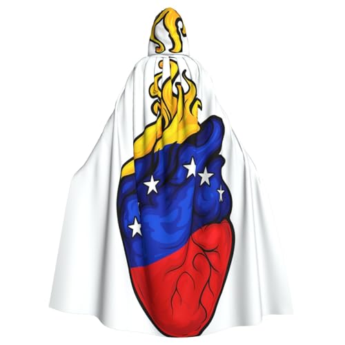 Herz von Venezuela Aufdruck, Erwachsenen-Kapuzenumhang, Halloween-Robe, Kapuzenumhang, Hexen-Zauberer, Cosplay-Kostüme für Männer und Frauen Herz von Venezuela Aufdruck, Erwachsenen-Kapuzenumhang, Halloween-Robe, Kapuzenumhang, Hexen-Zauberer, Cosplay-Kostüme für Männer und Frauen von DUWAA