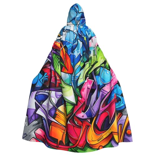 Hexenumhang mit Graffiti-Zeichnung, Umhang mit Kapuze, Halloween-Kapuzenumhang, Zauberer-Robe, Cosplay-Kostüm für Herren Hexenumhang mit Graffiti-Zeichnung, Umhang mit Kapuze, Halloween-Kapuzenumhang, Zauberer-Robe, Cosplay-Kostüm für Herren von DUWAA