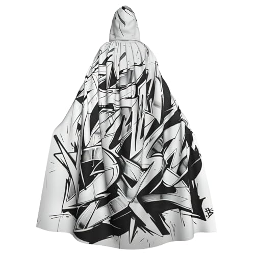Hexenumhang mit Graffiti-Zeichnung, Umhang mit Kapuze, Halloween-Kapuzenumhang, Zauberer-Robe, Cosplay-Kostüm für Herren Hexenumhang mit Graffiti-Zeichnung, Umhang mit Kapuze, Halloween-Kapuzenumhang, Zauberer-Robe, Cosplay-Kostüm für Herren von DUWAA