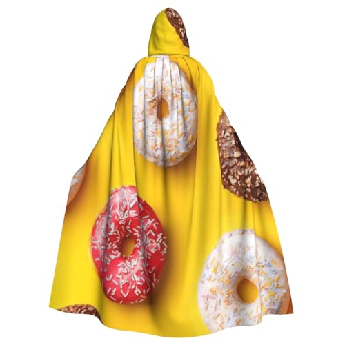 Kapuzenumhang für Erwachsene, Donut-Druck, Halloween-Robe, Kapuzenumhang, Hexen-Zauberer, Cosplay-Kostüme für Männer und Frauen Kapuzenumhang für Erwachsene, Donut-Druck, Halloween-Robe, Kapuzenumhang, Hexen-Zauberer, Cosplay-Kostüme für Männer und Frauen von DUWAA