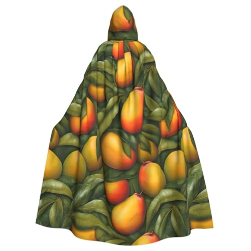 Kapuzenumhang für Erwachsene, Mango-Druck, Halloween-Robe, Kapuzenumhang, Hexen-Zauberer, Cosplay-Kostüme für Männer und Frauen von DUWAA