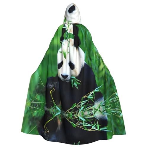 Kapuzenumhang für Erwachsene, Panda-Druck, Halloween-Robe, Kapuzenumhang, Hexe, Zauberer, Cosplay-Kostüme für Männer und Frauen von DUWAA