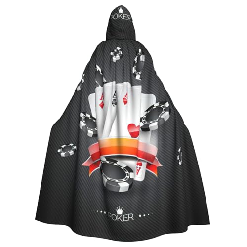 Kapuzenumhang für Erwachsene, Pokerturnier-Druck, Halloween-Robe, Kapuzenumhang, Hexen-Zauberer, Cosplay-Kostüme für Männer und Frauen Kapuzenumhang für Erwachsene, Pokerturnier-Druck, Halloween-Robe, Kapuzenumhang, Hexen-Zauberer, Cosplay-Kostüme für Männer und Frauen von DUWAA