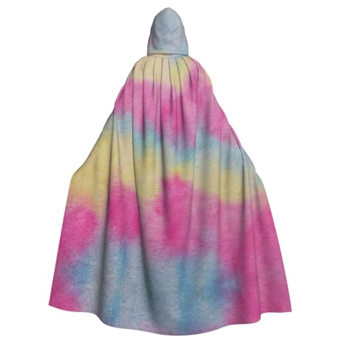Kapuzenumhang für Erwachsene, Regenbogenstreifen, Halloween-Robe, Kapuzenumhang, Hexe, Zauberer, Cosplay-Kostüme für Männer und Frauen von DUWAA