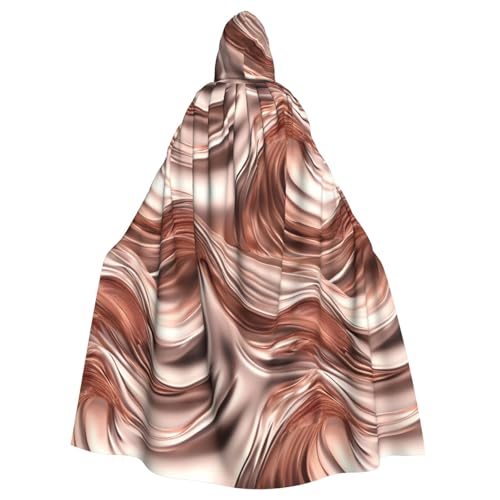Kapuzenumhang für Erwachsene, Rotgold, Wellendruck, Halloween-Bademantel, Kapuzenumhang, Hexe, Zauberer, Cosplay-Kostüme für Männer und Frauen von DUWAA