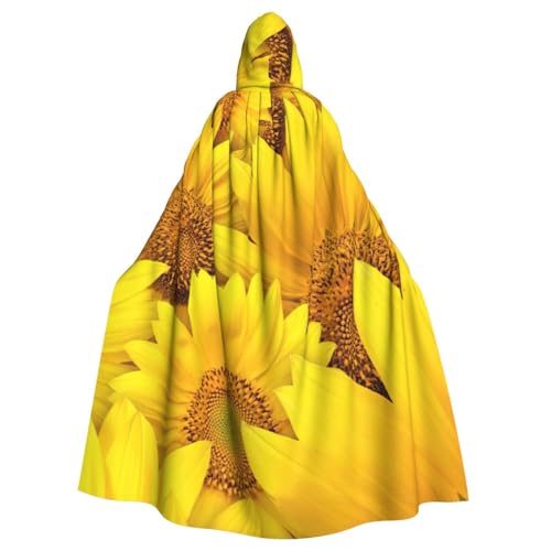 Kapuzenumhang für Erwachsene, Sonnenblumen-Motiv, gelber Blumendruck, Halloween-Robe, Kapuzenumhang, Hexen-Zauberer, Cosplay-Kostüme für Männer und Frauen Kapuzenumhang für Erwachsene, Sonnenblumen-Motiv, gelber Blumendruck, Halloween-Robe, Kapuzenumhang, Hexen-Zauberer, Cosplay-Kostüme für Männer und Frauen von DUWAA