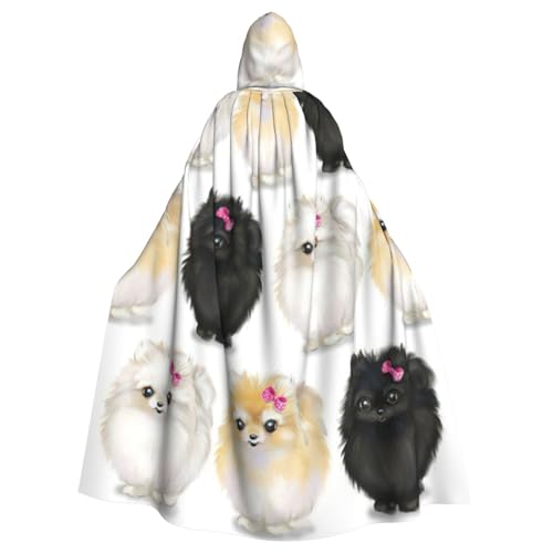 Kapuzenumhang für Erwachsene, Zwergspitzmuster, Halloween-Robe, Kapuzenumhang, Hexen-Zauberer, Cosplay-Kostüme für Männer und Frauen von DUWAA